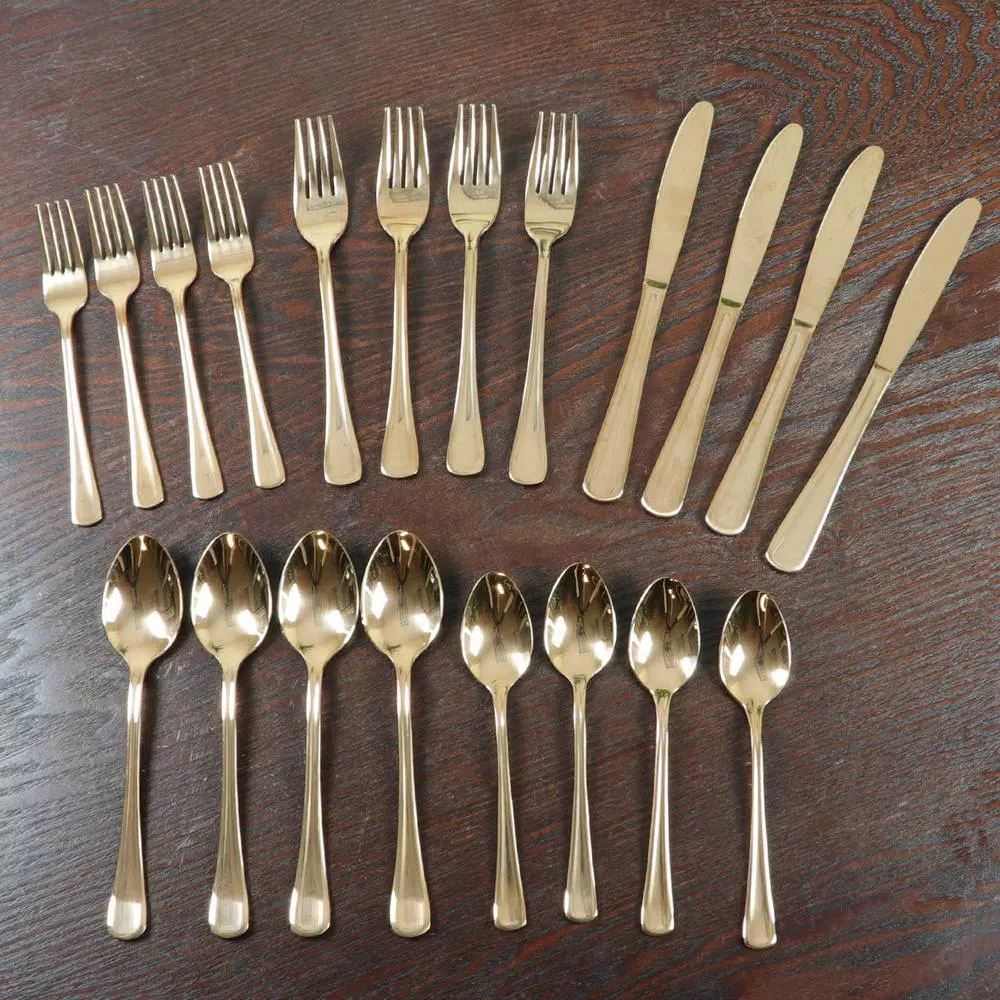 Gibson Home Goldie Rose 20-Piece Flatware Set (Service For 4) 5 Gibson Home Goldie Rose 20-Piece Flatware Set (Service For 4) - Image 3