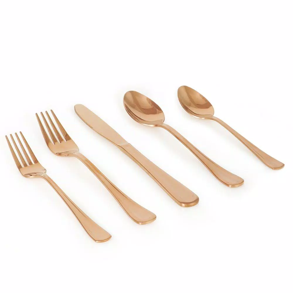 Gibson Home Goldie Rose 20-Piece Flatware Set (Service For 4) 3 Gibson Home Goldie Rose 20-Piece Flatware Set (Service For 4)