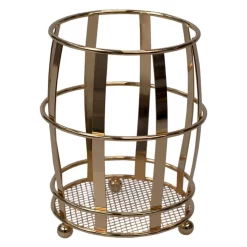 Kitchen Utensils Home Basics Lyon Rose Gold Steel Cutlery Holder With Mesh Bottom And Non-Skid Feet