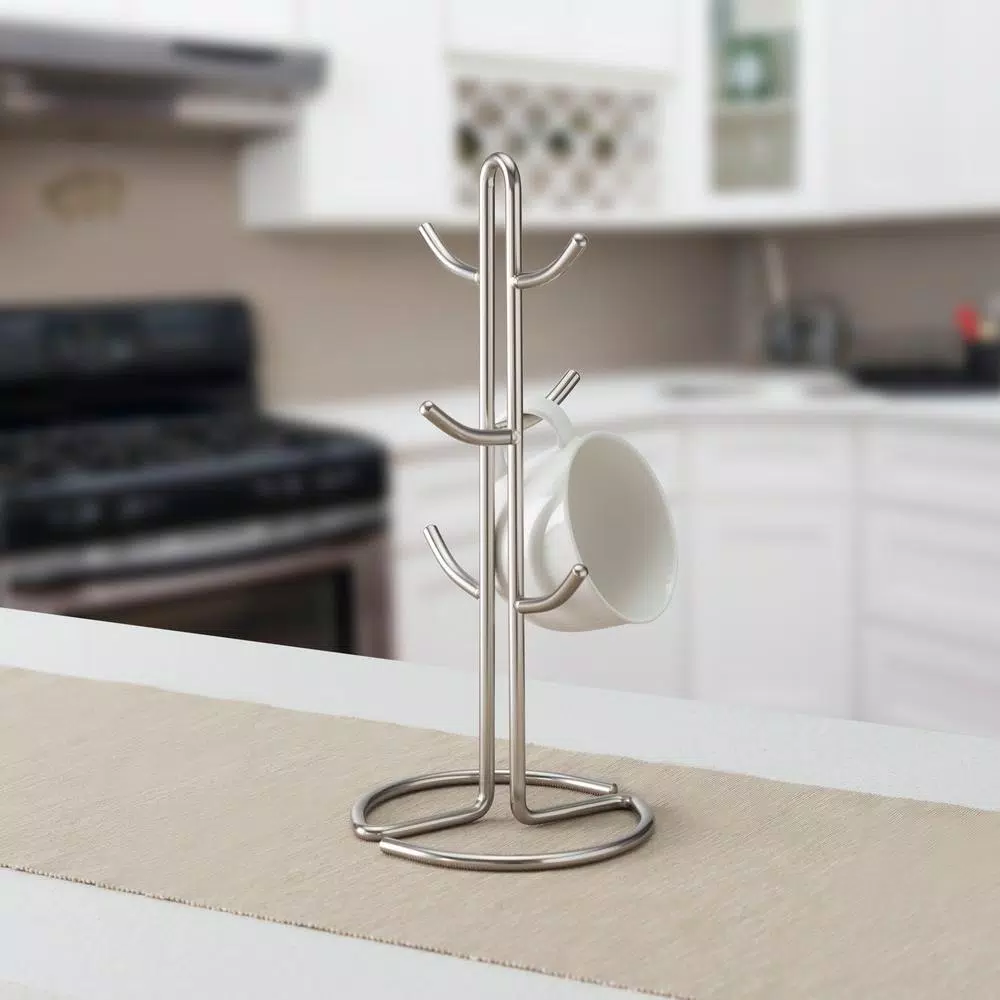 Countertop Storage Home Basics Satin Nickel Mug Tree 5 Countertop Storage Home Basics Satin Nickel Mug Tree - Image 3