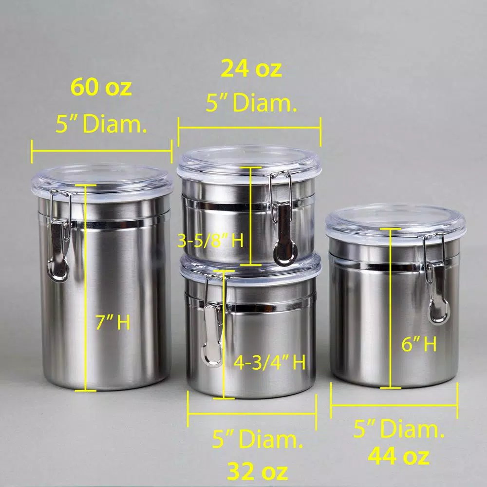 Food Storage Creative Home Set Of 4 Pieces Stainless Steel Canister Container Set With Air Tight Lid And Locking Clamp 7 Food Storage Creative Home Set Of 4 Pieces Stainless Steel Canister Container Set With Air Tight Lid And Locking Clamp - Image 5
