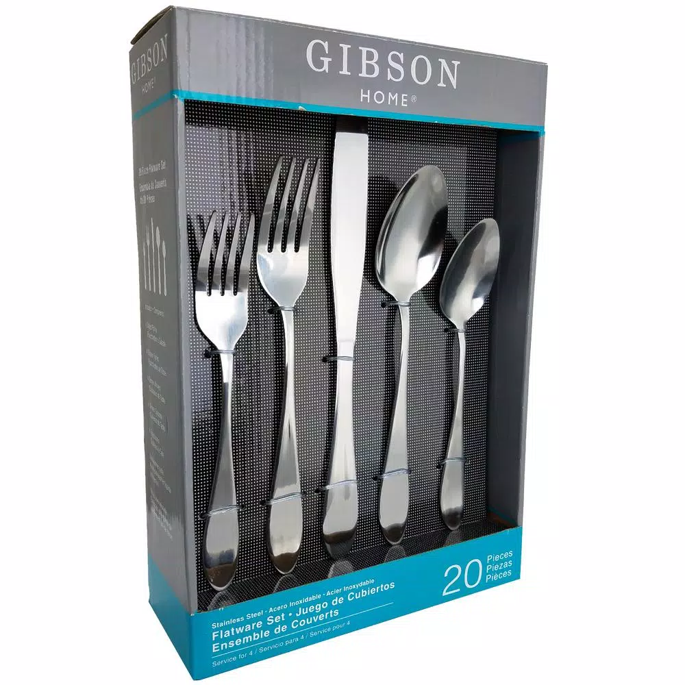 Gibson Home Everington 20-Piece Stainless Steel Flatware Set (Service For 4) 3 Gibson Home Everington 20-Piece Stainless Steel Flatware Set (Service For 4)