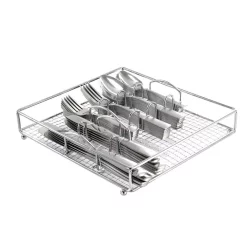 Gibson Home Abbeville 61-Piece Flatware Set With Wire Caddy (Service For 12)