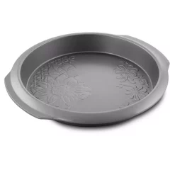 Bakeware Gibson Home Country Kitchen 9 In. Round Silver Embossed Carbon Steel Cake Pan