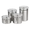Food Storage Home Basics Stainless Steel Canister Set (4-Piece)