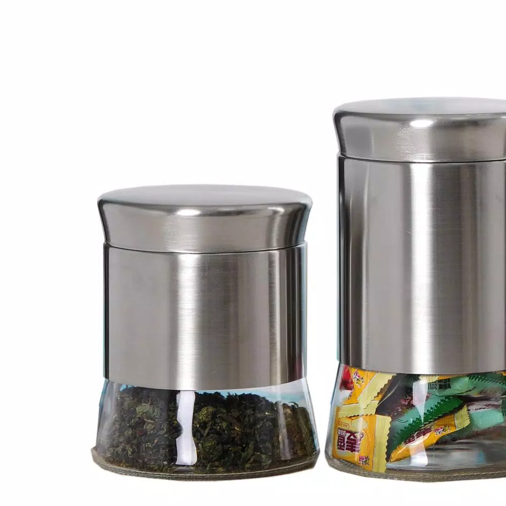 Food Storage Home Basics Essence Stainless Steel Canister Set (4-Piece) 4 Food Storage Home Basics Essence Stainless Steel Canister Set (4-Piece) - Image 2
