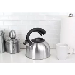 Cookware Home Basics 10.5-Cup Stainless Steel Tea Kettle -Home Accents shop silver home basics tea kettles tk45727 1f 1000