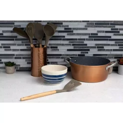 Kitchen Utensils Home Basics Karina Grey High-Heat Resistance Non-Stick Safe Silicone Slotted Spatula With Easy Grip Beech Wood Handle -Home Accents shop spatulas hdc65549 31 1000