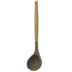 Kitchen Utensils Home Basics Karina High-Heat Resistance Grey With Easy Grip Beech Wood Handle Non-Stick Safe Silicone Ladle -Home Accents shop spoons ladles hdc65551 4f 1000