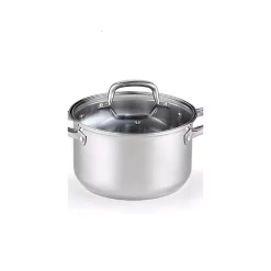 Cookware Cook N Home 5 Qt. Round Stainless Steel Casserole Dish With Glass Lid