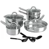 Gibson Home Cuisine Select Abruzzo 12-Piece Stainless Steel Nonstick Cookware Set -Home Accents shop stainless steel gibson home cookware sets 98586655m 64 1000