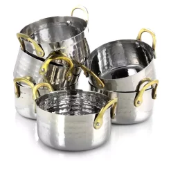 Cookware Gibson Home Lannister 0.5 Qt. Round Stainless Steel Dutch Oven 6-Pack