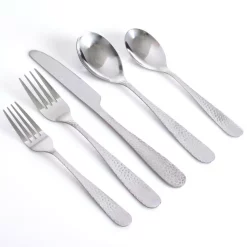 Gibson Home Hammered 46-Piece Stainless Steel Flatware Set (Service For 8) 10 Gibson Home Hammered 46-Piece Stainless Steel Flatware Set (Service For 8) -Home Accents shop stainless steel gibson home flatware sets 985100059m 1f 1000