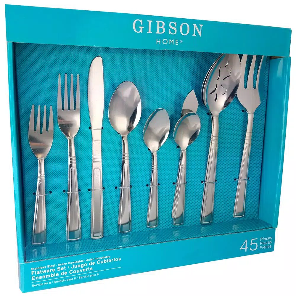 Gibson Home Astonshire 45-Piece Flatware Set (Service For 8) 3 Gibson Home Astonshire 45-Piece Flatware Set (Service For 8)