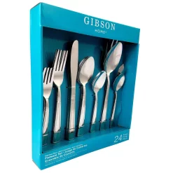 Gibson Home Sefton 24-Piece Flatware Set (Service For 4) -Home Accents shop stainless steel gibson home flatware sets 98594682m 44 1000