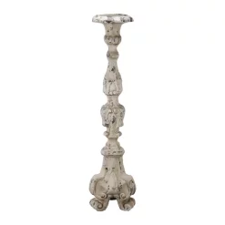 Candle Holders A & B Home 27.5 In. Magnesia Weathered White Candle Holder