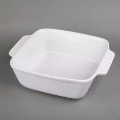 Bakeware Creative Home Stoneware 9 In. X 9 In. Square Baking Pan Casserole Baking Dish With Bamboo Cradle For Cooking Cake Dinner Banquet -Home Accents shop white creative home casserole dishes 73456 1f 1000