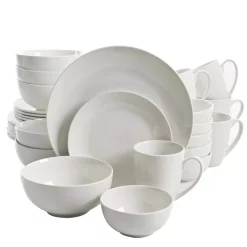 Gibson Home Ogalla 30-Piece Casual White Porcelain Dinnerware Set (Service For 6)