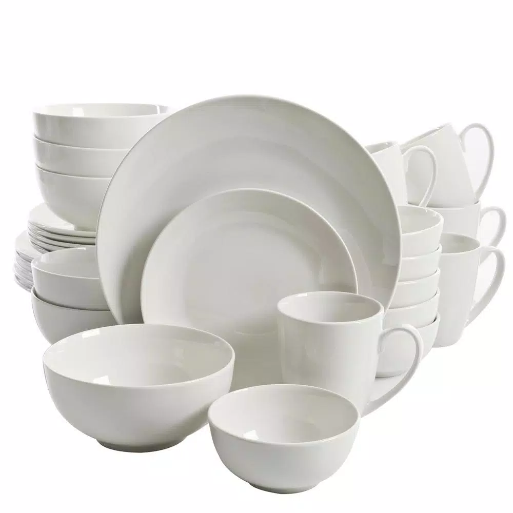 Gibson Home Ogalla 30-Piece Casual White Porcelain Dinnerware Set (Service For 6) 3 Gibson Home Ogalla 30-Piece Casual White Porcelain Dinnerware Set (Service For 6)