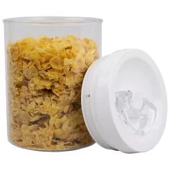 Food Storage Home Basics 1.5 L Twist ‘N Lock Air-Tight White Round Plastic Canister 8 Food Storage Home Basics 1.5 L Twist ‘N Lock Air-Tight White Round Plastic Canister -Home Accents shop white kitchen canisters hdc55595 4f 1000