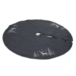 Christmas Tree Decorations Xia Home Fashions 56 In. Deer In Snowing Forest Round Christmas Tree Skirt In Dark Gray -Home Accents shop xia home fashions christmas tree skirts collars xd1890556roundtsdarkgray 44 1000
