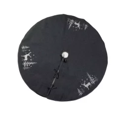 Christmas Tree Decorations Xia Home Fashions 56 In. Deer In Snowing Forest Round Christmas Tree Skirt In Dark Gray