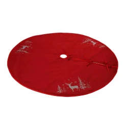 Christmas Tree Decorations Xia Home Fashions 56 In. Deer In Snowing Forest Round Christmas Tree Skirt In Red -Home Accents shop xia home fashions christmas tree skirts collars xd1890556roundtsred 1f 1000