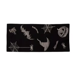 Indoor Halloween Decorations Xia Home Fashions 0.1 In. H X 16 In. W X 36 In. D Happy Halloween Double Layer Table Runner In Black