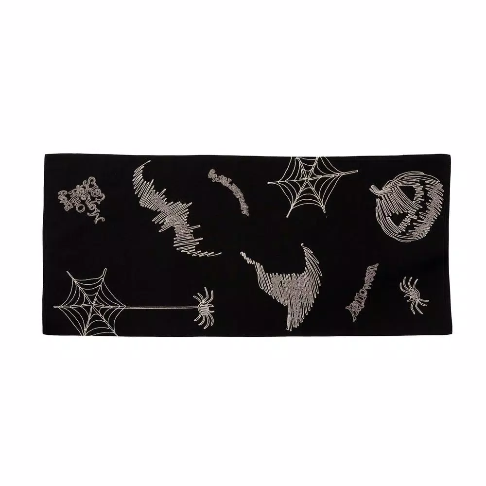 Indoor Halloween Decorations Xia Home Fashions 0.1 In. H X 16 In. W X 36 In. D Happy Halloween Double Layer Table Runner In Black 3 Indoor Halloween Decorations Xia Home Fashions 0.1 In. H X 16 In. W X 36 In. D Happy Halloween Double Layer Table Runner In Black