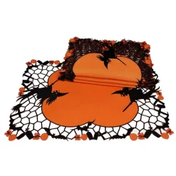 Indoor Halloween Decorations Xia Home Fashions 0.1 In. X 14 In. X 20 In. Witch Embroidered Cutwork Halloween Placemats (4-Set)