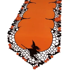 Indoor Halloween Decorations Xia Home Fashions 0.1 In. X 15 In. X 54 In. Witch Embroidered Cutwork Halloween Table Runner