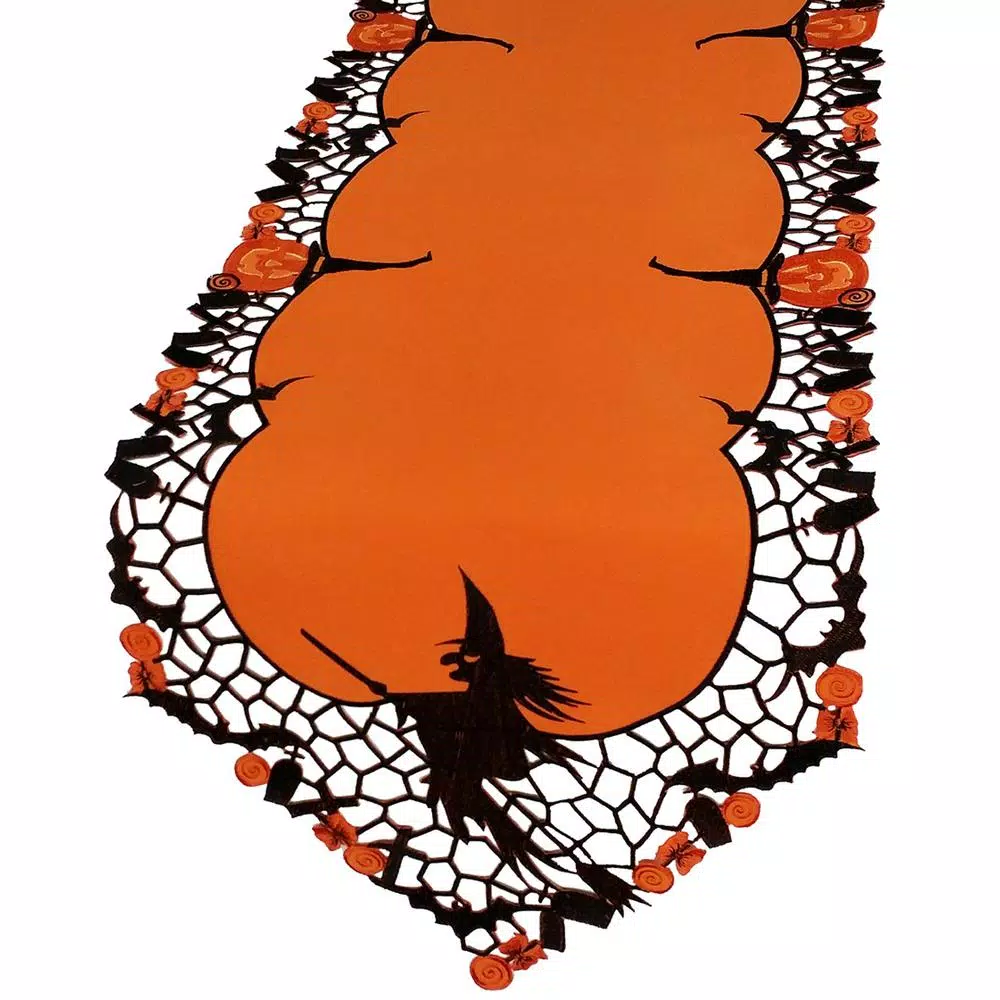 Indoor Halloween Decorations Xia Home Fashions 0.1 In. X 15 In. X 54 In. Witch Embroidered Cutwork Halloween Table Runner 3 Indoor Halloween Decorations Xia Home Fashions 0.1 In. X 15 In. X 54 In. Witch Embroidered Cutwork Halloween Table Runner