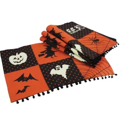 Indoor Halloween Decorations Xia Home Fashions 0.2 In. X 13 In. X 18 In. Halloween Patchwork Placemats (4-Set)