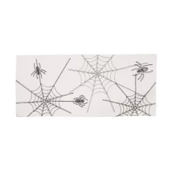 Indoor Halloween Decorations Xia Home Fashions 0.1 In. H X 16 In. W X 36 In. D Halloween Spider Web Double Layer Table Runner In White