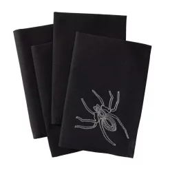 Indoor Halloween Decorations Xia Home Fashions 0.1 In. H X 20 In. W X 20 In. D Halloween Spider Web Napkins In Black (Set Of 4) -Home Accents shop xia home fashions halloween tabletop decorations xd188012020black 1f 1000