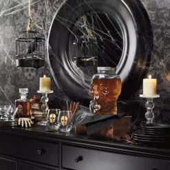 Indoor Halloween Decorations Xia Home Fashions 0.1 In. H X 20 In. W X 20 In. D Halloween Spider Web Napkins In Black (Set Of 4) -Home Accents shop xia home fashions halloween tabletop decorations xd188012020black 4f 1000