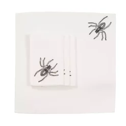Indoor Halloween Decorations Xia Home Fashions 0.1 In. H X 20 In. W X 20 In. D Halloween Spider Web Napkins In White (Set Of 4)
