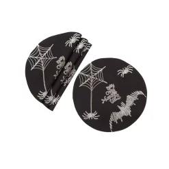 Indoor Halloween Decorations Xia Home Fashions 0.1 In. H X 16 In. W Happy Halloween Double Layer Placemats In Black (Set Of 4)