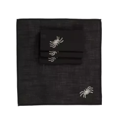 Indoor Halloween Decorations Xia Home Fashions 0.1 In. H X 20 In. W X 20 In. D Happy Halloween Napkins In Black (Set Of 4)