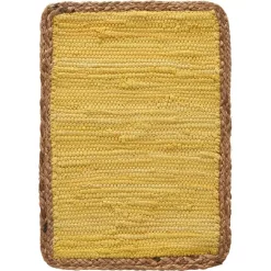 Table Linens & Kitchen Linens LR Home Sunny Day 19 In. X 13 In. Yellow Jute Bordered Cotton Placemat (Set Of 4)
